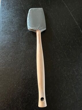 Le Creuset Gray Silicone Spatula with Natural Wood Handle